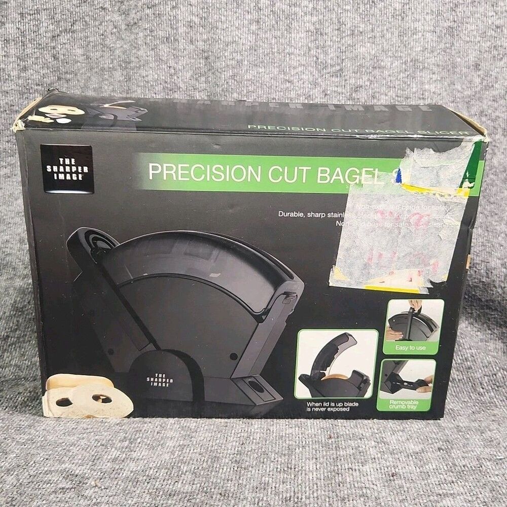 The Sharper Image Precision Cut Bagel Slicer TSI-12SP675 Black - Open Box